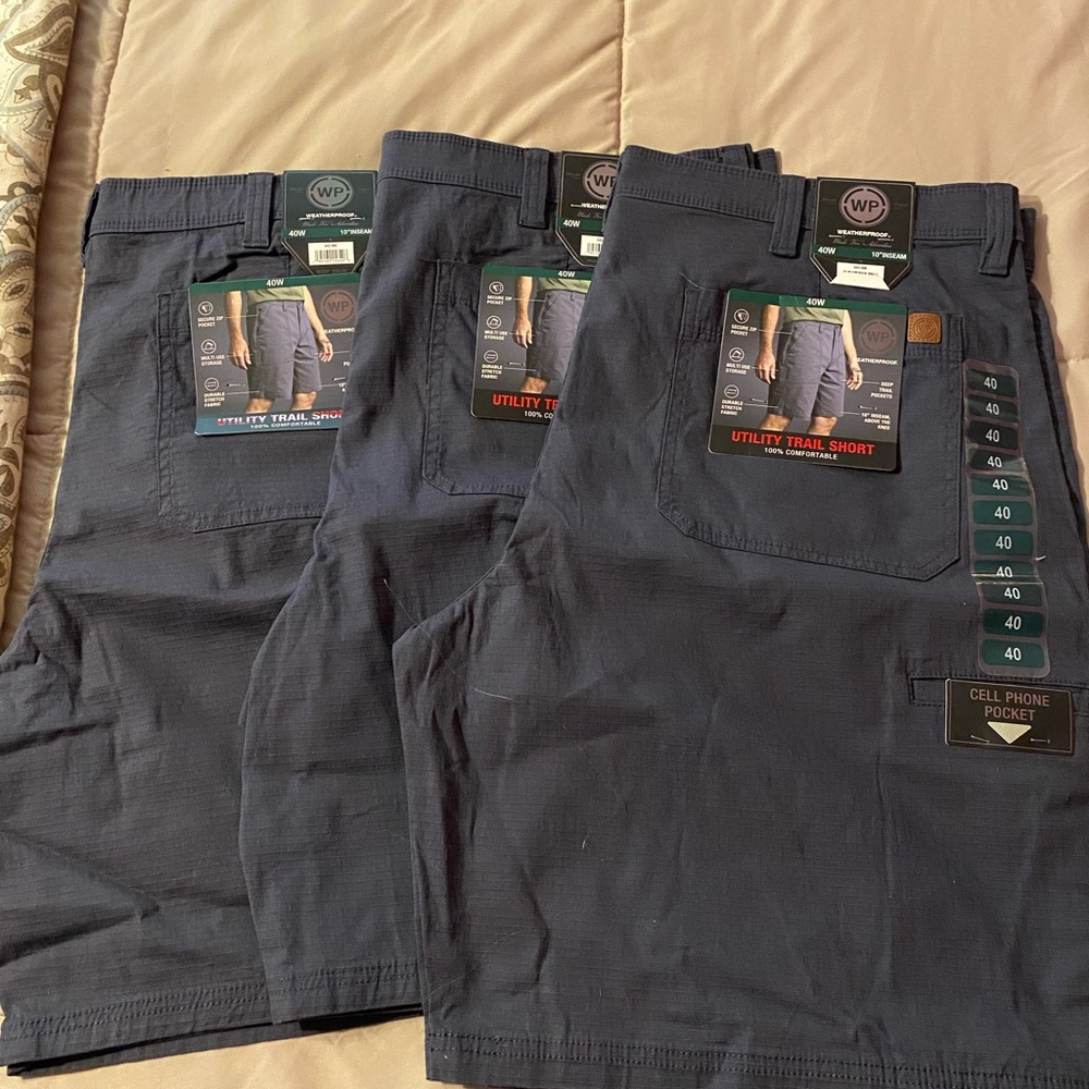 3 PAIR Weatherproof UTILITY TRAIL SHORT